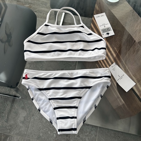 Polo Ralph Lauren Other - NWT Polo by Ralph Lauren White Black Striped Kids Bikini Size 5T